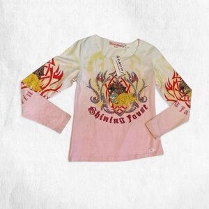 MISS SIXTY luxury eagle 🦅 graphic print w/ glitter & star bedazzled